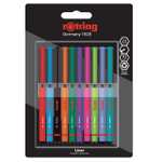 rOtring Liner - Bolígrafos de Punta Fina | 0.4 mm | Bolígrafos de Colores para Escribir y Dibujar | Colores Variados | 10 Unidades