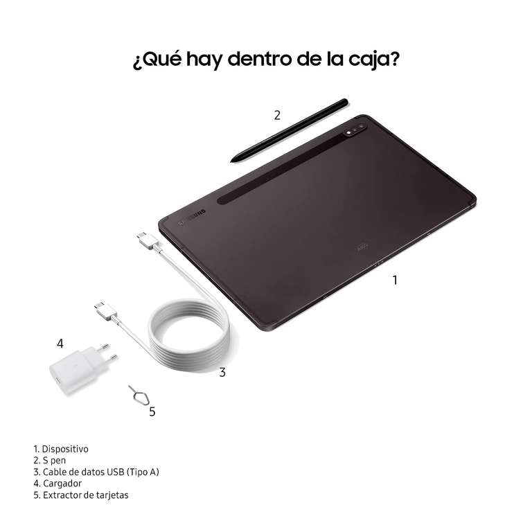Samsung Galaxy Tab S8 Ultra con cargador – Tablet de 14,6" (12GB RAM, 256GB Almacenamiento, Wifi, Android 12) Negra - Versión española
