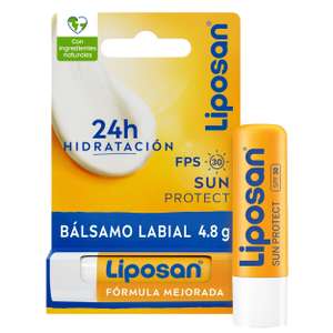 Liposan Sun Protect FPS 30 (1 x 4,8 g), cacao de labios con 24 horas de hidratación, bálsamo labial con protección solar
