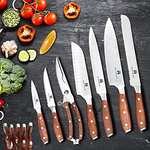 Set de 16 piezas de cuchillos Cocina Profesional y Soporte de Madera, Acero Inoxidable Alemán.