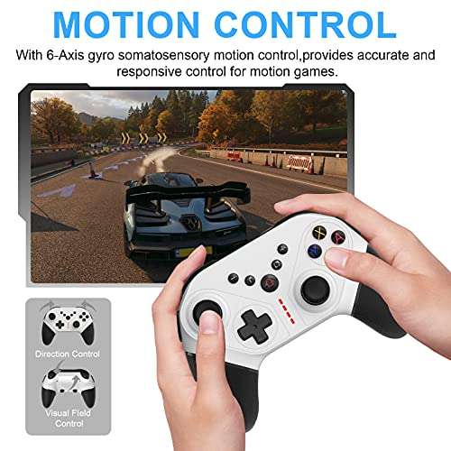 Mando Inalámbrico para Nintendo Switch, Turbo, Motion, Vibration, Gyro Axis, Gamepad Compatible con Switch / Switch Lite / Android / PC