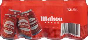 MAHOU 5 ESTRELLAS cerveza pack 12 latas 33 cl