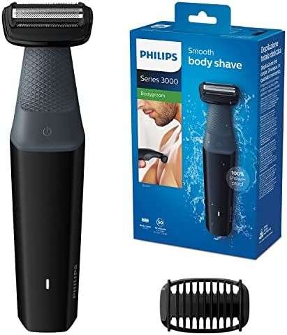 Afeitadora corporal – Philips BG3010/15, 3 mm, Peine-guía, 50 min, Indicador carga, Negro y Gris