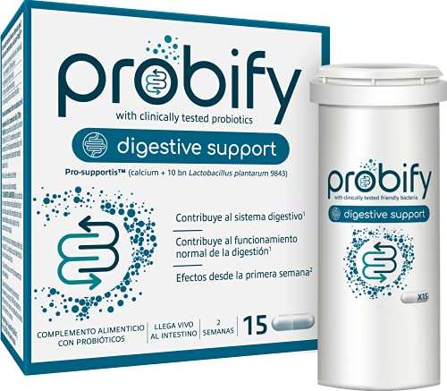 Probióticos Probify Digestive Support, con Lactobacillus plantarum y calcio, clínicamente testados, 15 cápsulas (compra recurrente)