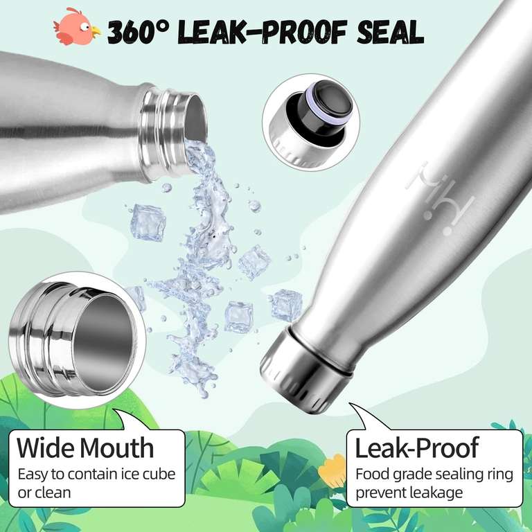 Borraccia Termica Laken Jannu – Acciaio Inox 18/8, 0,5L – Colore Kaki – Tappo Sport Active - 4