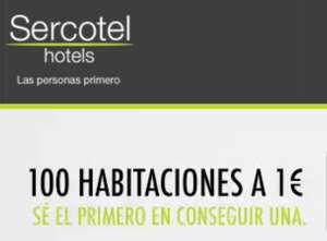 SERCOTEL: Promoción 100 habitaciones a 1€