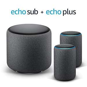 Echo Plus Stereo System – 2 Echo Plus (2.ª generación) + 1 Echo Sub