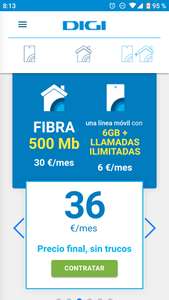 500MB FIBRA + 6GB MOVIL COBERTURA MOVISTAR