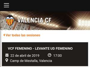 Entradas Valencia - Levante femenino en Mestalla