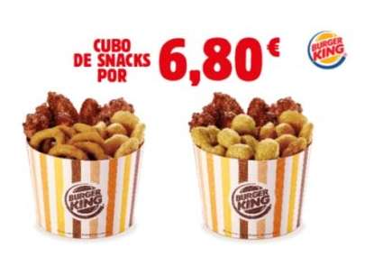 Cubo de 18 snacks en Burger King por 6,80€