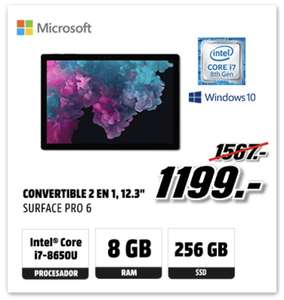 Microsoft Surface Pro 6, 12.3", Intel®Core™ i7-8650U, 8GB RAM, 256GB SSD, W10