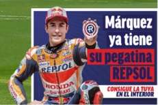 Pegatina Repsol con el diario Marca (sólo hoy 14 de junio)