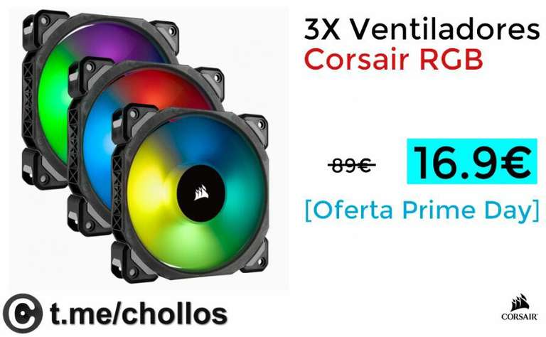 Corsair PWM premium ML120 PRO (controlador incluido) mas barato que ventiladores sin RGB
