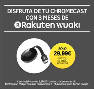 Chromecast 2 con 3 meses suscripcion de Rakuten TV