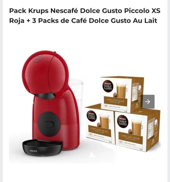 Cafetera+Pack cápsulas Nescafé Dolce Gusto