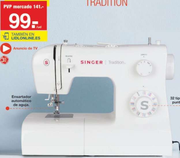 LIDL (LUNES 04/11): Vuelve la Singer Tradition a 99€ y más máquinas y accesorios de costura