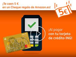 5€ Cheque Regalo de Amazon.es al pagar con tu tarjeta de crédito ING (Cuentas seleccionadas)