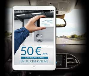 50 euros de descuento para vehículos Peugeot al pedir cita online en el taller