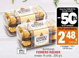 Ferrero Rocher, 16 unidades (200grs) en supermercado Lupa (Cantabria, La Rioja y Castilla y León)