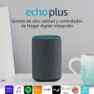 Echo Plus (2.ª generación) - Sonido de alta calidad y controlador de Hogar digital integrado, tela de color antracita