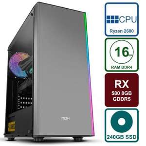 PC Gaming RX 580 8GB / Ryzen 5 2600 3.9GHz 6 Nucleos / 16GB RAM / 240GB SSD