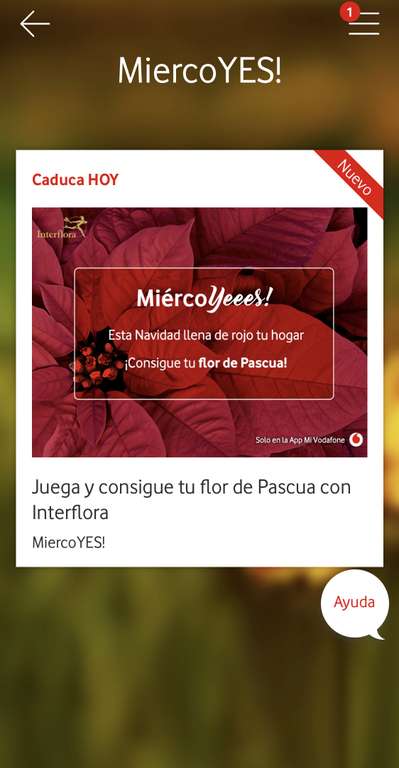 MiercoYES (app Vodafone). ¡Rascas con premio!