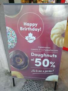 Doughnuts -50% en Tim Hortons