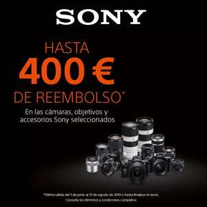 SONY CASHBACK HASTA 400€ - En una selección de cámaras y objetivos
