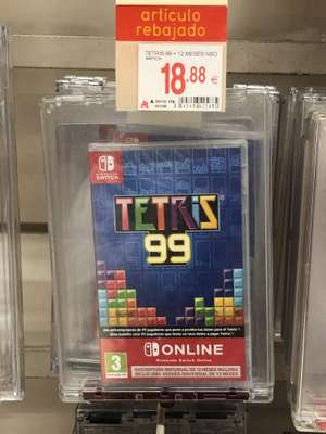 Tetris 99 de Switch con DLCs de pago y un año online en Alcampo del CC Plazamar 2 de Alicante