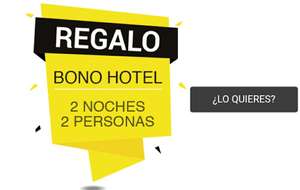 Bono Hotel de regalo por compra de producto en promoción
