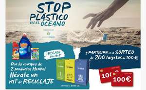 GRATIS kit de reciclaje por la compra de 2 productos Henkel+ sorteo de 200 tarjetas de 100€