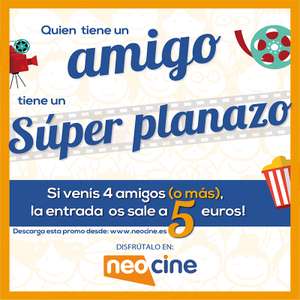 Cine por 5€ si vas con 3 personas (Murcia y Castellón) Neocine
