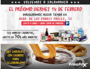 Chocolate con churros GRATIS por inauguración nuevo Primaprix (Salamanca)