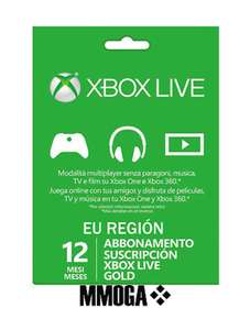 Suscripción Xbox live gold 12 meses. Código digital