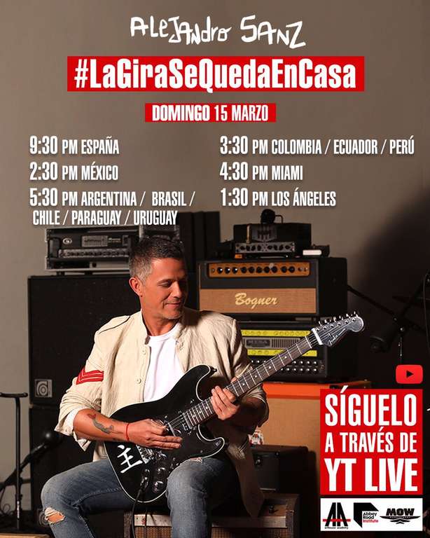 Alejandro Sanz dará un concierto en directo a través de internet