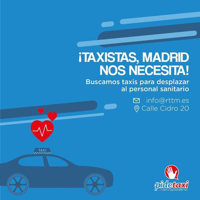 Taxis gratuitos para sanitarios y a 1€ para jubilados