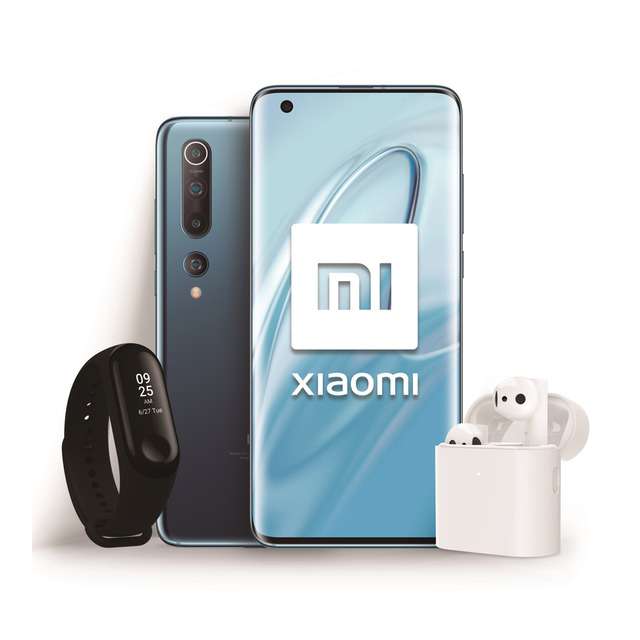 Pack Xiaomi Mi 10 5G 8+128 GB Twilight Grey + Mi Band 3 + Auriculares True Wireless Earphone 2 (descuento al añadir a cesta)