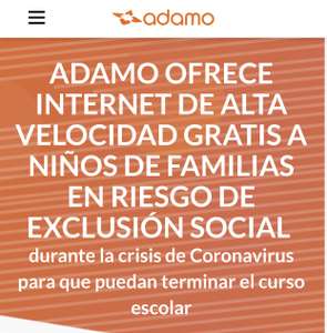 Ádamo ofrece fibra gratis a familias en riesgo de exclusión social.