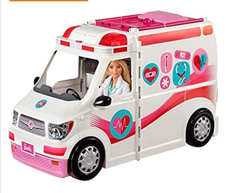 Barbie- Ambulancia de mascotas con muñeca y accesorios