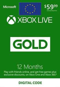 Xbox live gold 12 meses EUROPA