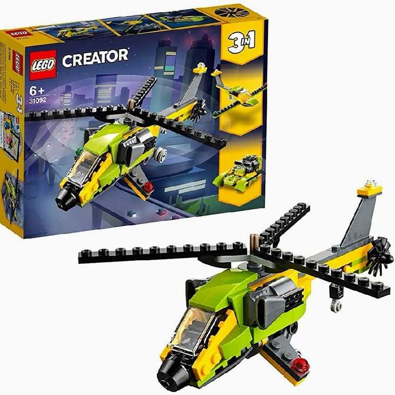 LEGO Creator. 3 posibilidades de construcción en 1 set :Helicóptero, lancha motora o un planeador.