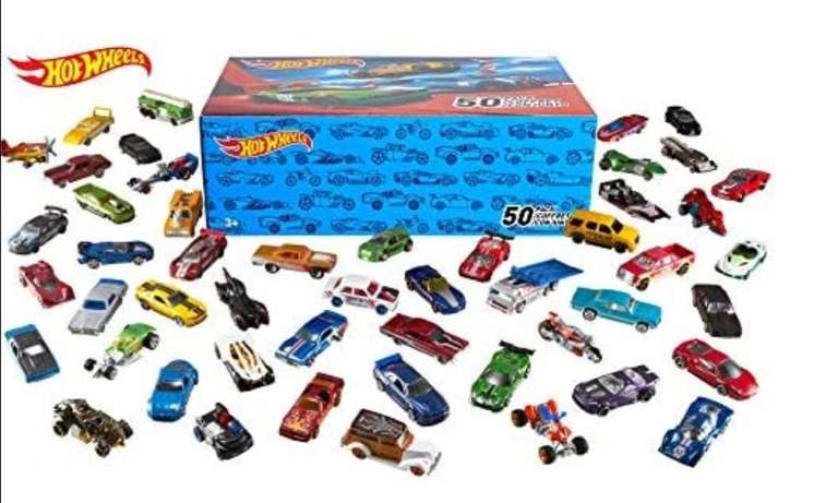 Hot Wheels- Hotwheels Pack 50 Vehículos, coches de juguete, Multicolor 