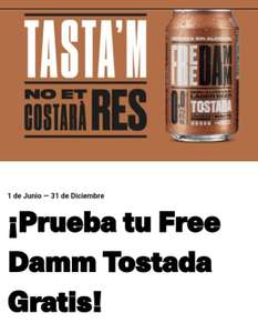 Prueba cerveza Free Damm Tostada Gratis (Reembolso)
