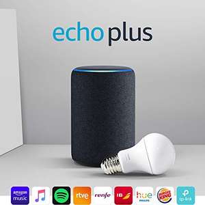 Echo Plus (2.ª generación) antracita + Philips Hue White Bombilla LED E27