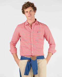 Camisa Pin Point Vichy Shirt Red - El Ganso