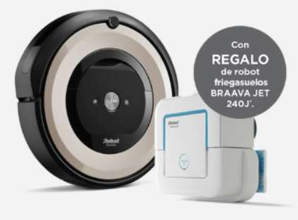 Robot Aspirador iRobot Roomba E5 + Robot friegasuelos iRobot Braava jet 240 de regalo
