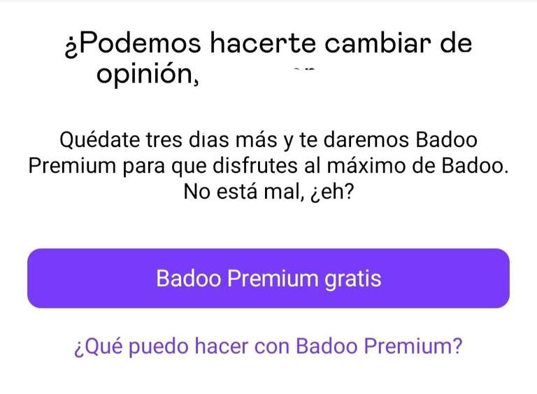 Badoo premium 3 días gratis