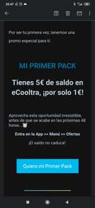ecooltra - Solo primeras compras pack de 5€ por 1€ (solo appp)