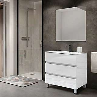 Conjunto de mueble de baño COMORO 80 de color blanco