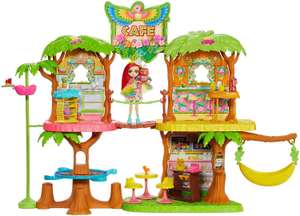 Enchantimals - Cafetería Junglewood con muñeca y mascota Peeki Parrot y accesorios